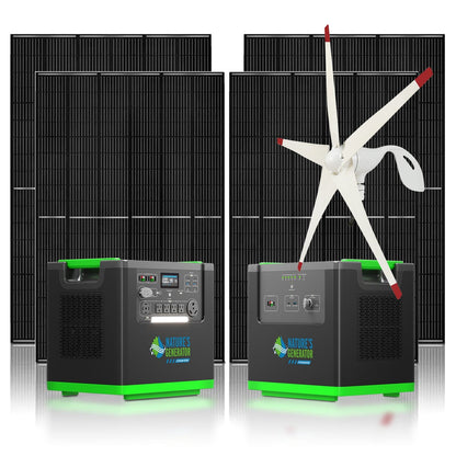 Nature's Generator Lithium 6000 with Solar Panels and Wind Turbine - NGLSXAUPW