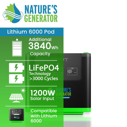 Nature's Generator Lithium 6000 Power Pod - NGLPDSX
