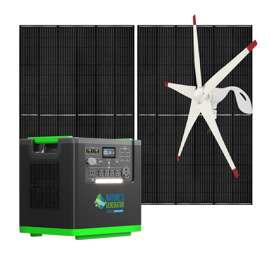 Nature's Generator Lithium 6000 with Solar Panels and Wind Turbine - NGLSXAUPW