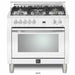 Lofra Curva 36" White Chrome Trim Dual Fuel Single Oven Range - CWSS36M0G500