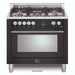 Lofra Maestro 36" Matte Black Steel Trim Dual Fuel Single Oven Range - MKSS36M0G500