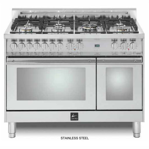 Lofra Maestro 48" Stainless Steel Finish & Trim Dual Fuel Double Oven Range - MXSD48MMG700