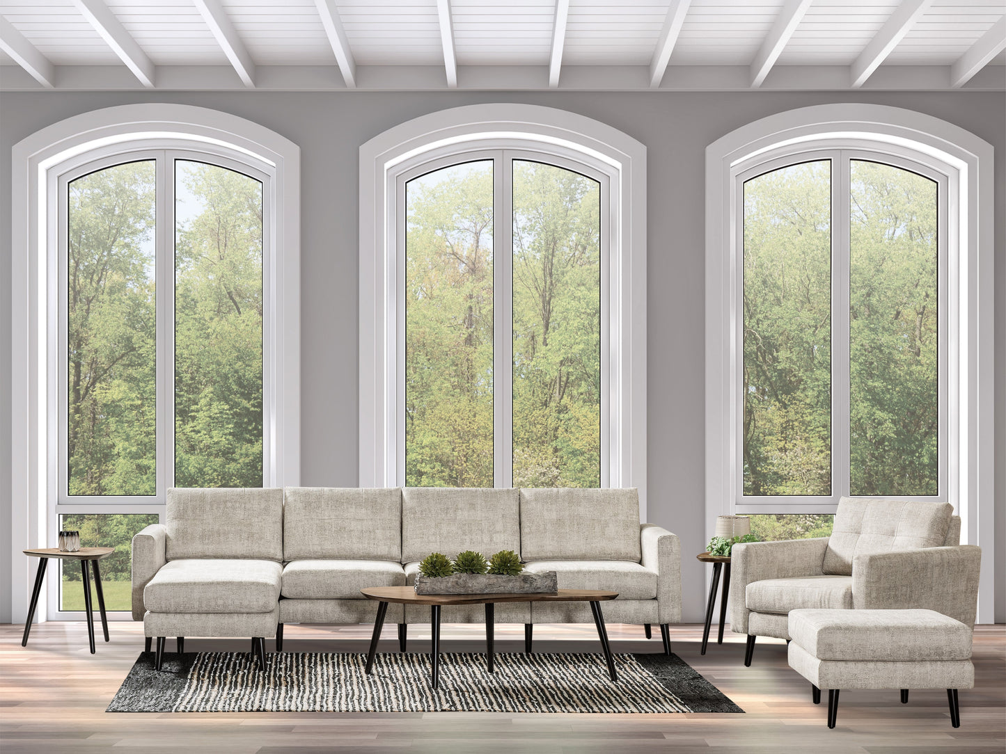 QW Amish Serene 5-Seat Flat Arm Sectional - 103J-13-S5SS-FA