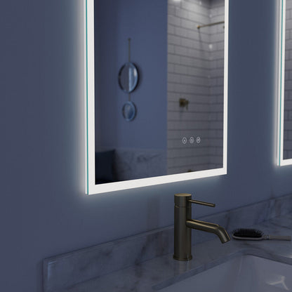 Arpella - Lucent 24 in. x 36 in. Wall Mounted LED Vanity Mirror with Color Changer, Memory Dimmer and Defogger - LEDCM2436