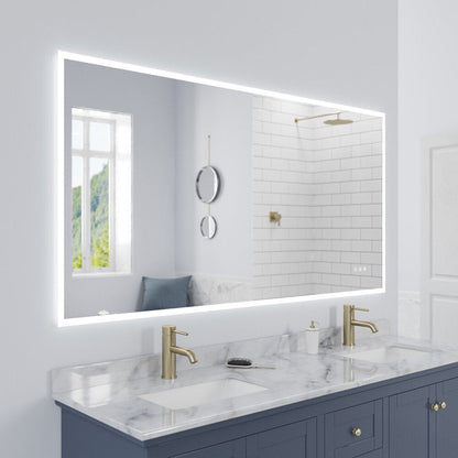 Arpella  Lucent 70 in. x 36 in. Wall Mounted LED Vanity Mirror with Color Changer, Memory Dimmer and Defogger - LEDCM7036