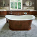 Akicon Copper Double-Slipper Roll-Top Bathtub w/Pedestal AKB70006-C