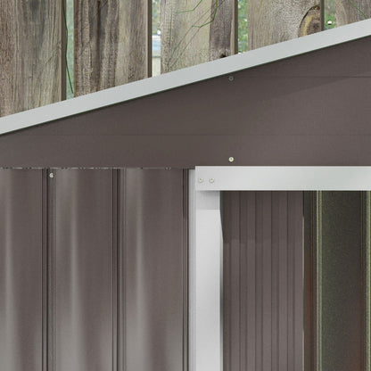 Outsunny EverBase 7' x 4' Outdoor Storage Shed with Foundation Kit, Double Lockable Door & Air Vents, Gray - ockable Door & Air Vents, Gray