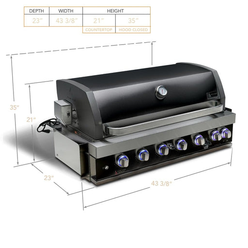 Mont Alpi 44” Black Stainless Steel Built-in Grill - MABi805-BSS