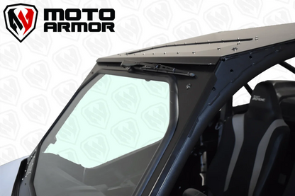 Moto Armor Kawasaki KRX Full Glass Windshield with Vents (2020+) - MA-KRX-WS-GLS-BLK-C-Y