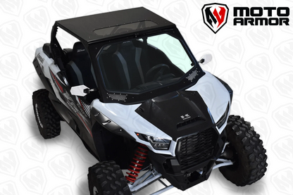 Moto Armor Kawasaki KRX Full Glass Windshield with Vents (2020+) - MA-KRX-WS-GLS-BLK-C-Y