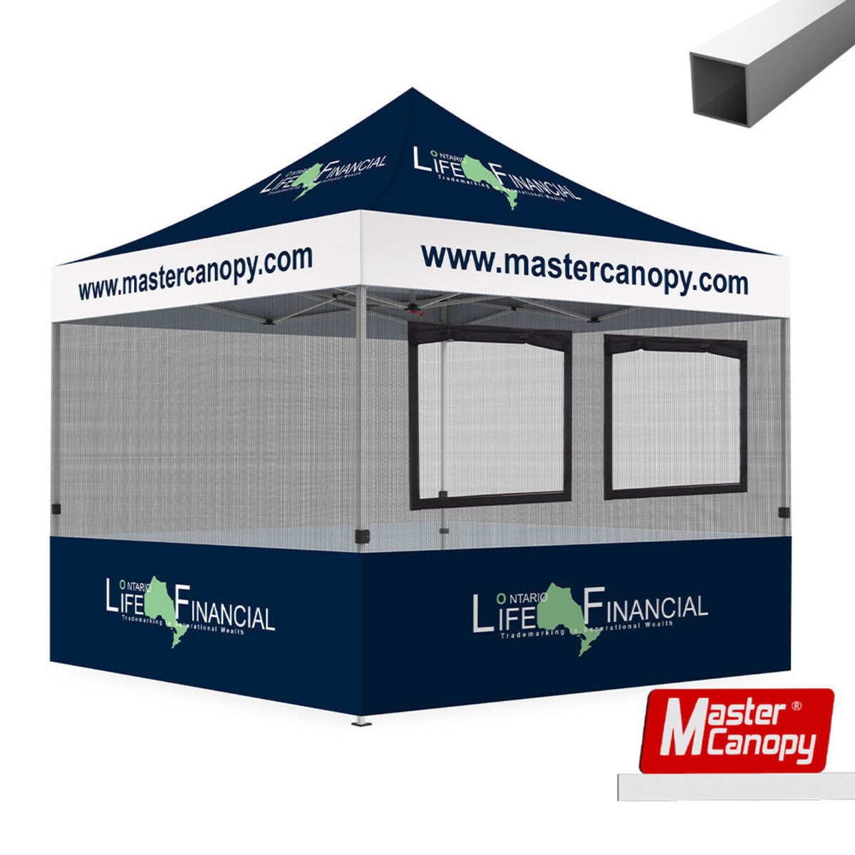 Mastercanopy Canopy Food Booth with Serving Windows & Mesh - 9USSE6224M22CT1799FR0