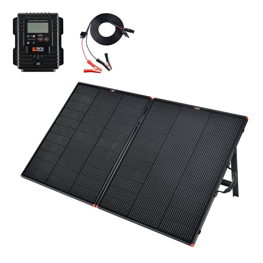 Rich Solar 200 Portable Briefcase Charging Kit | 200 Watt Portable Solar Panel | Premium 12V Portable Solar Panel for Generators, Vans, Campers | High Efficiency - RS-X200BC