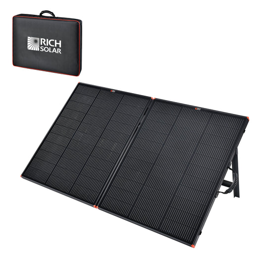 Rich Solar MEGA 200 Portable Briefcase Solar Panel | 200 Watt Portable Solar Panel | Powerful 12V Portable Solar Panel for Generators, Power Stations, Campers | High Efficiency - RS-X200B