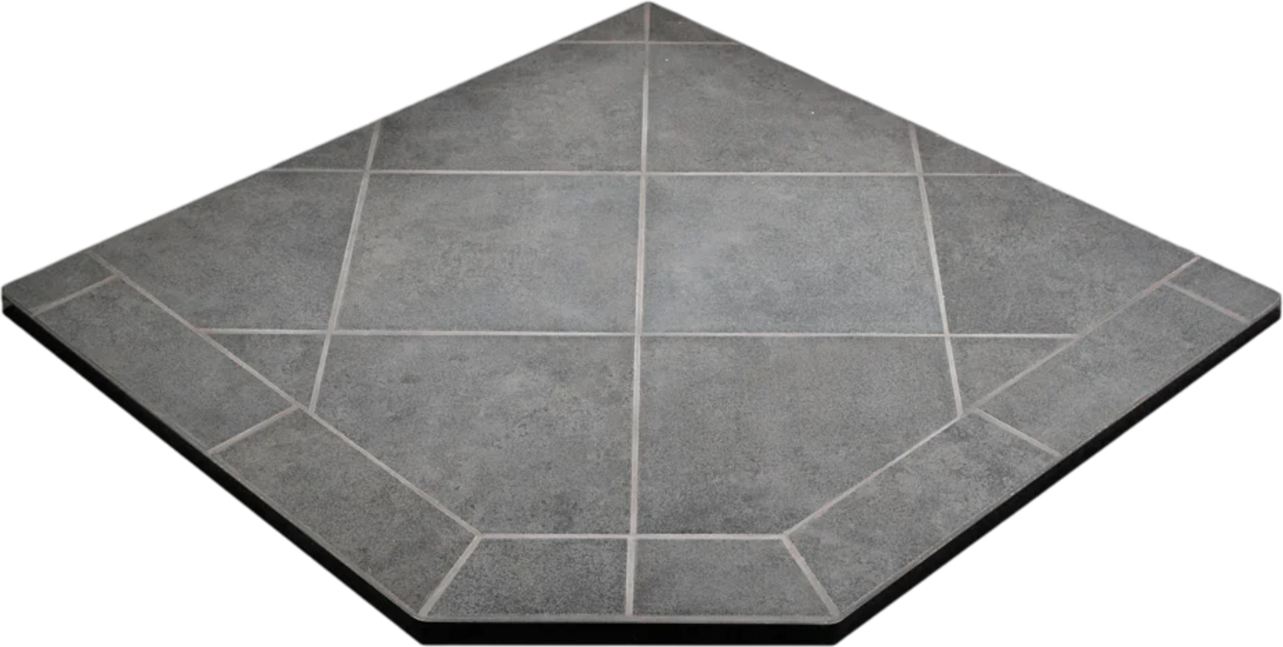 ComfortBilt Corner Hearth Pad 40" x 40" Non Combustible Mill Black/Silver Slate New (Fits all ComfortBilt models) - MILLBLACK-CORNER