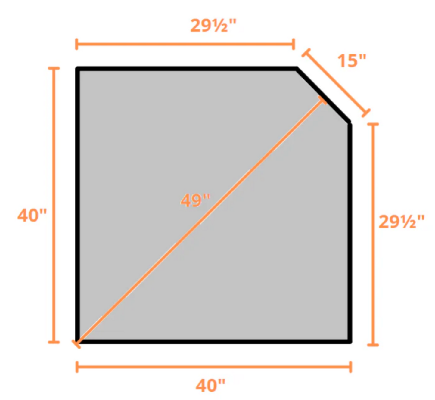 ComfortBilt Corner Hearth Pad 40" x 40" Non Combustible Mill Black/Silver Slate New (Fits all ComfortBilt models) - MILLBLACK-CORNER