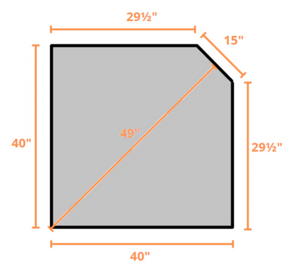 ComfortBilt Corner Hearth Pad 40" x 40" Non Combustible Mill Black/Silver Slate New (Fits all ComfortBilt models) - MILLBLACK-CORNER