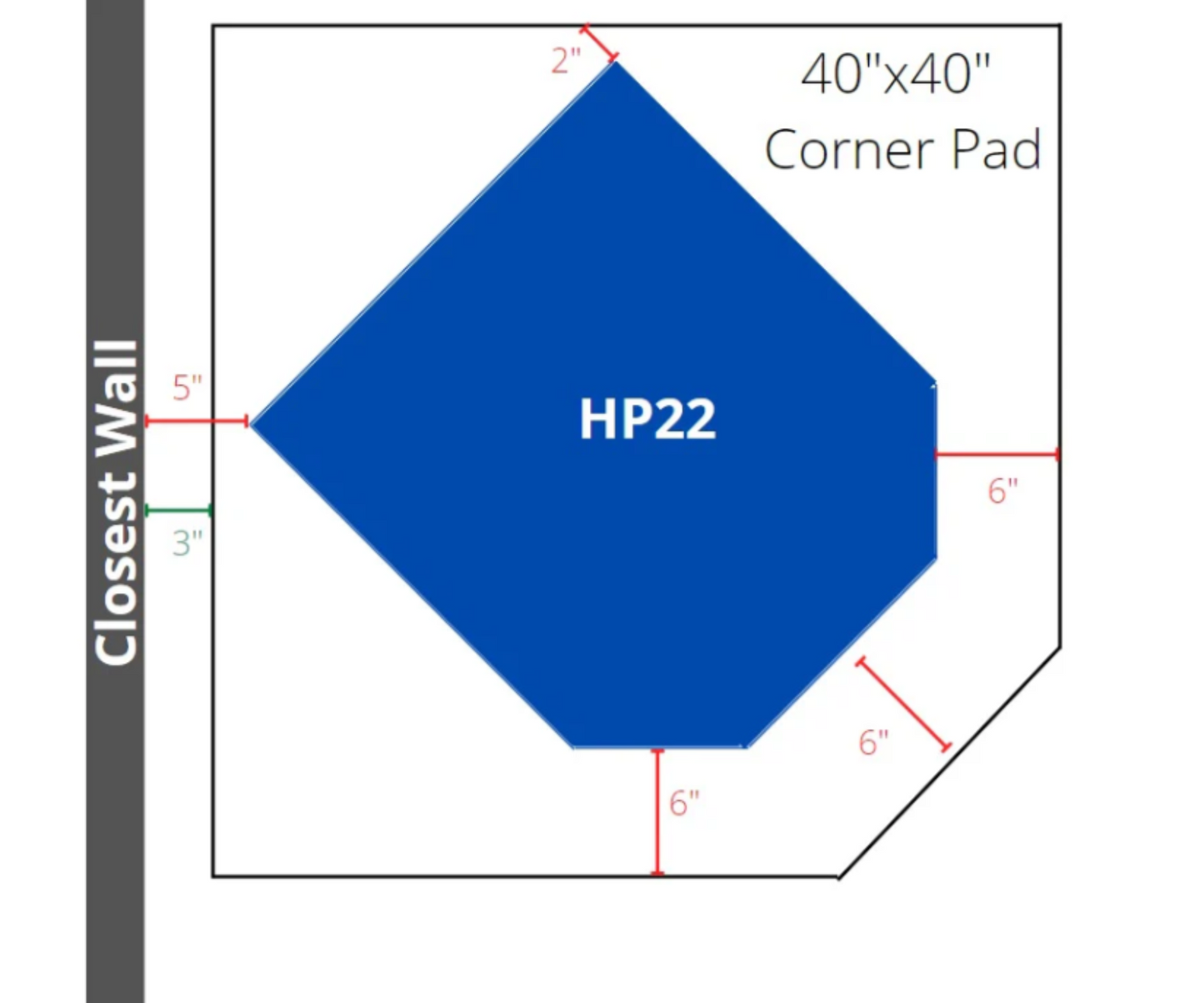 ComfortBilt Corner Hearth Pad 40" x 40" Non Combustible Mill Black/Silver Slate New (Fits all ComfortBilt models) - MILLBLACK-CORNER