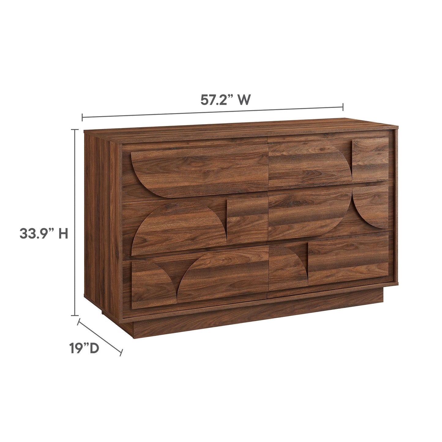 Modway Furniture 6-Drawer Dresser - MOD-7163-WAL