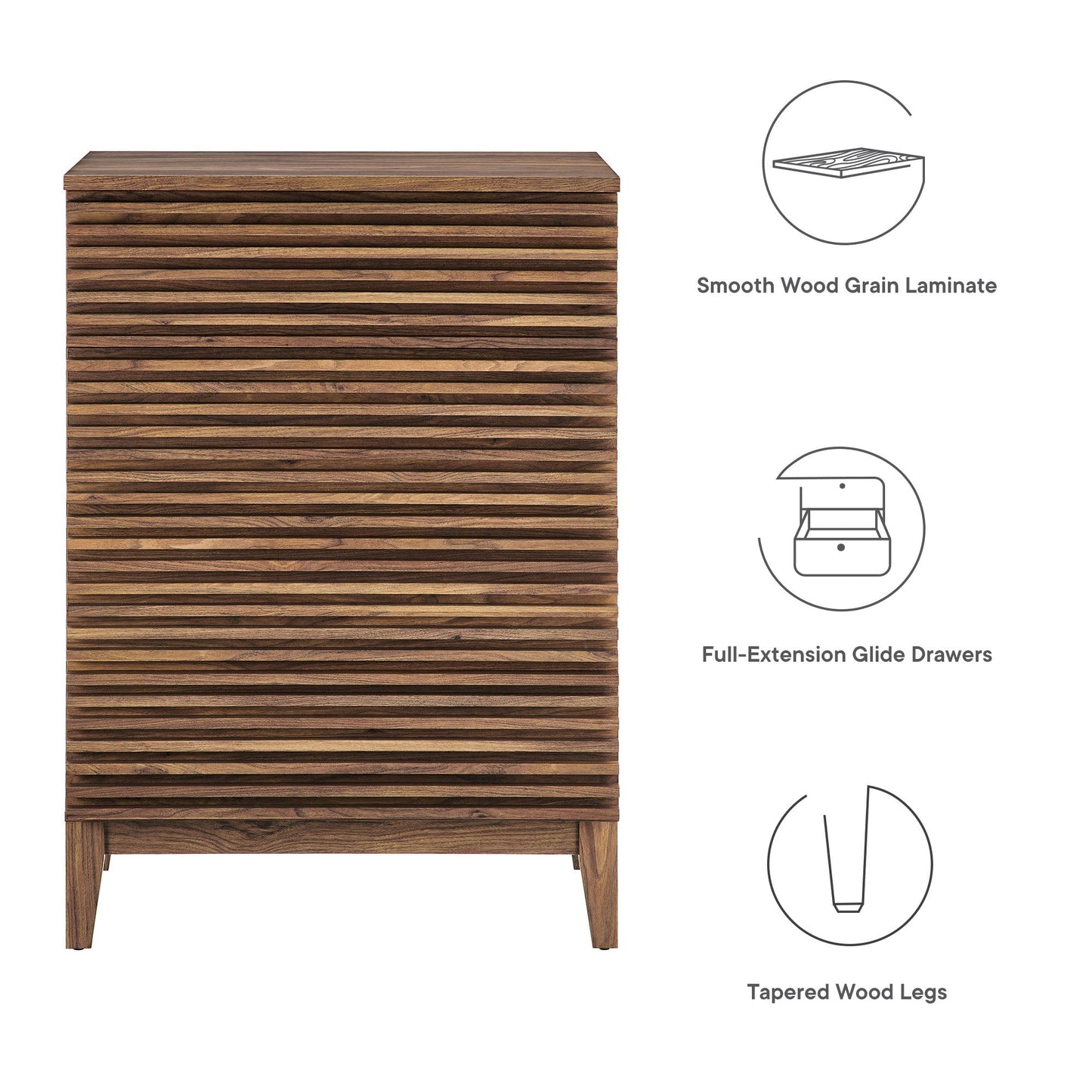Modway Furniture Render 4-Drawer Chest - MOD-7202-WAL