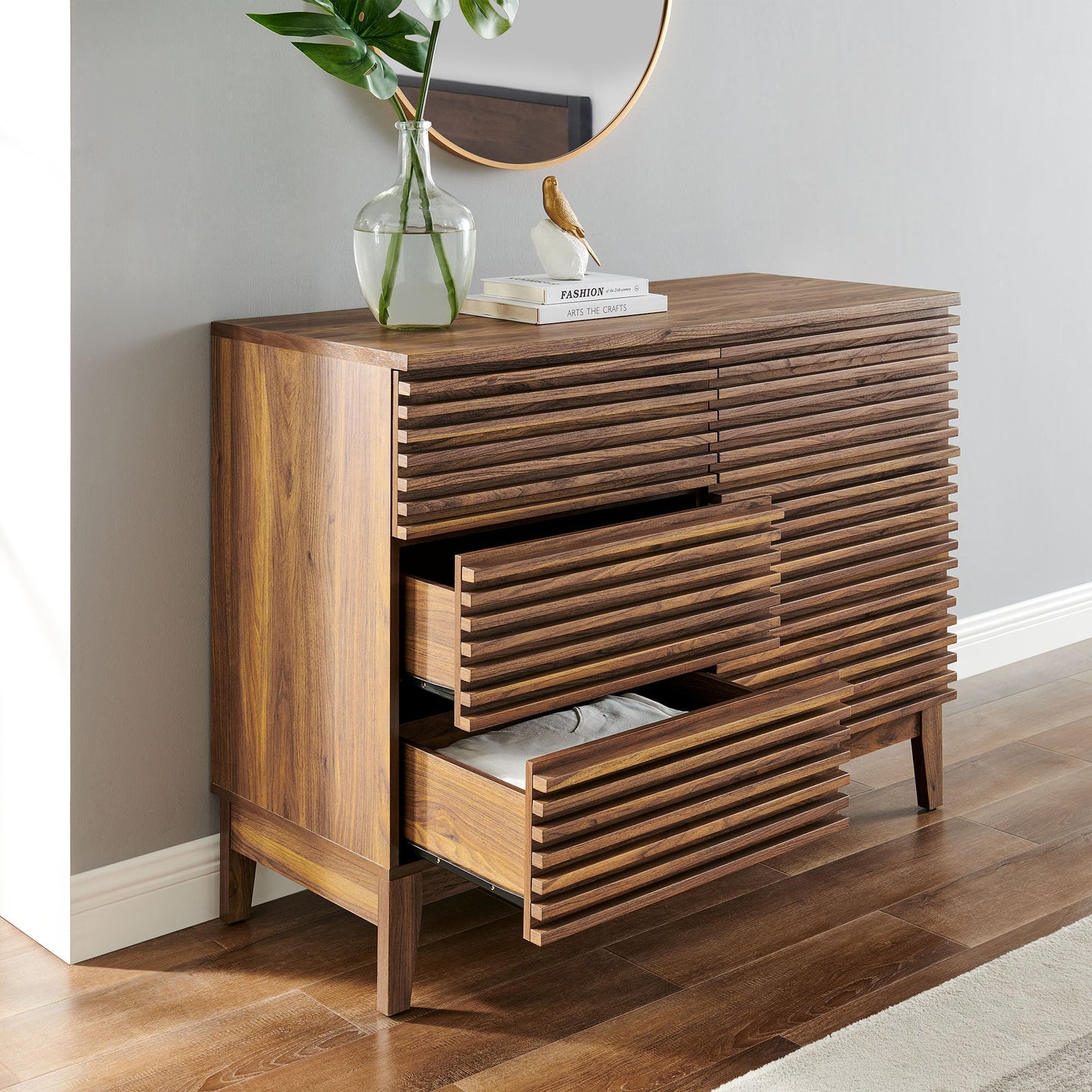 Modway Furniture Render 47” 6-Drawer Dresser - MOD-7204-WAL
