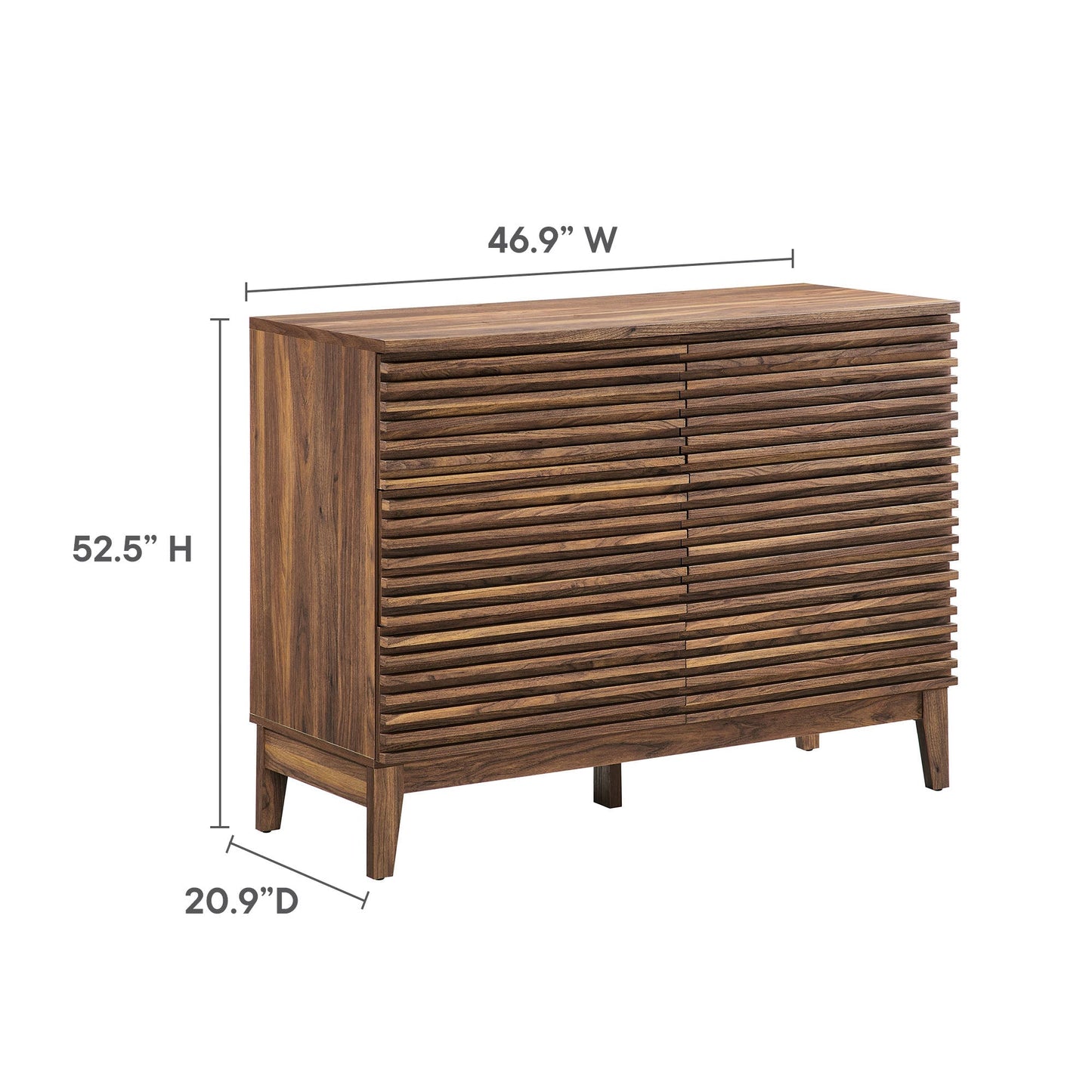 Modway Furniture Render 47” 6-Drawer Dresser - MOD-7204-WAL