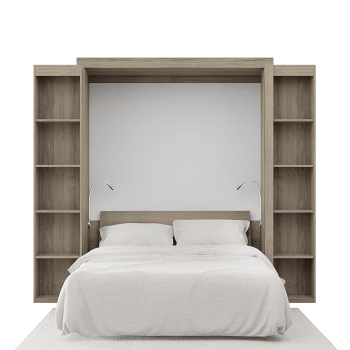 Murphy Bed Depot Monaco Double/Full Size Boaz BiFold Bookcase Murphy Bed - FBM00-BOAZ-INSTOCK-DOUBLE-MONACO