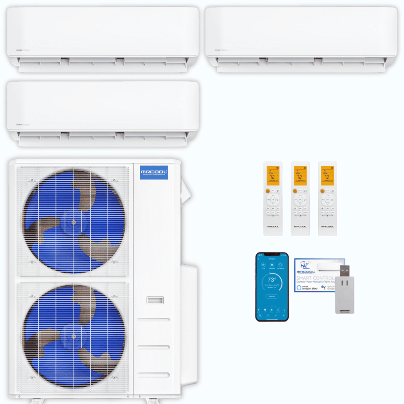 MRCOOL DIY 5th Gen 3-Zone 36,000 BTU Ductless Mini Split Air Conditioner & Heat Pump (9K+9K+18K),  - DIY3-B-48HP