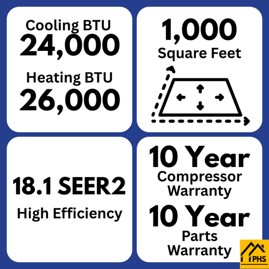 MRCOOL VersaPro 2nd Gen 24K BTU 2 Ton 18.1 SEER2 Central Ducted Heat Pump Split System,  - MVP-24-HP-230A00-O