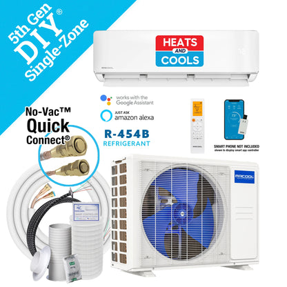 MRCOOL DIY 5th Gen E Star 9,000 BTU Single Zone Mini Split Complete System with 25 Ft. Line Set, 115V (DIY-09-HP-WM-115D25-O)