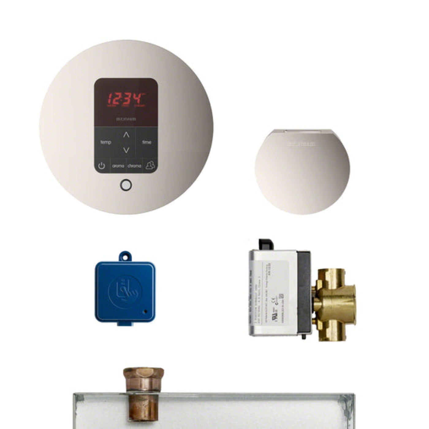 Mr. Steam- Butler Steam Generator Control Kit / Package - Round - Polished Nickel - MSBUTLER1RD-PN