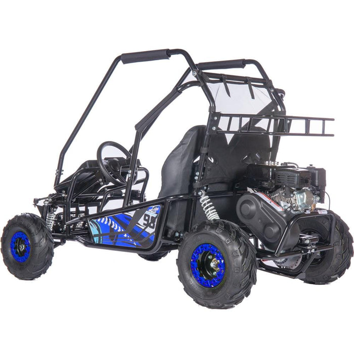 MotoTec Mud Monster XL 212cc 2 Seat Go Kart Full Suspension Blue - MT-GK-Mud-XL-212cc_Blue