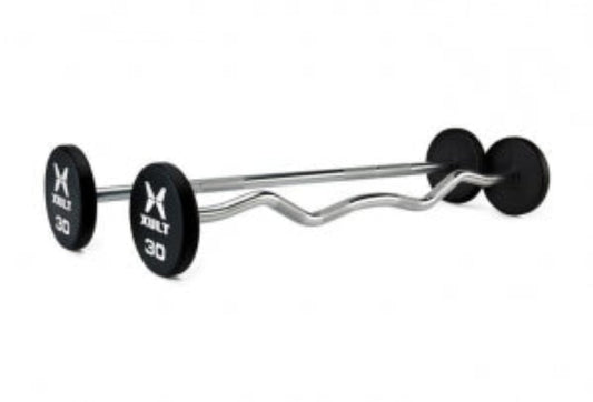 Johnson Health Tech XULT Urethane Straight Barbells - XULT Urethane Straight Barbell, Black Plus, 90 lb. - XT-090URE-BBST-P