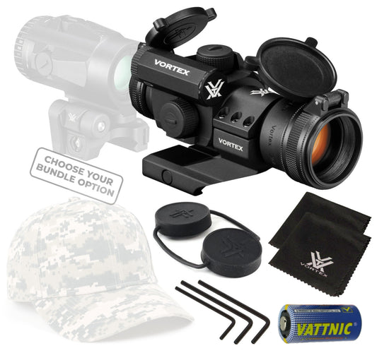 Vortex Optics Strikefire II Red/Green Dot Scope with Vortex Optics Magnifier and Free Hat Bundle - SF-RG-501_V3XM_Hat-CD