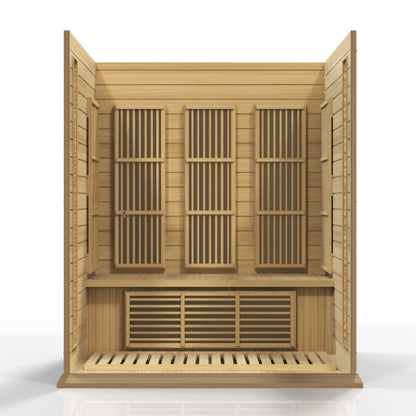Golden Designs 3 Person Low EMF FAR IR Sauna  - MX-K306-01 Hemlock