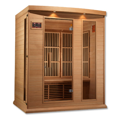 Golden Designs 3 Person Low EMF FAR IR Sauna  - MX-K306-01 Hemlock