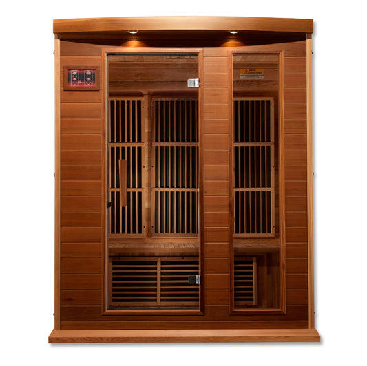 Golden Designs 3 Person Low EMF FAR IR Sauna - MX-K306-01 Red Cedar
