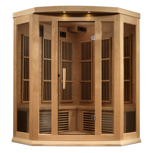 Golden Designs 3 Person Corner Near Zero EMF FAR IR Sauna - MX-K356-01-ZF HEM