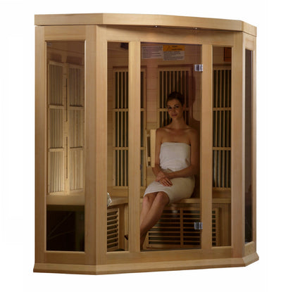 Golden Designs 3 Person Low EMF FAR IR Sauna (MX-K356-01) - MX-K356-01 Hemlock