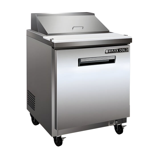 Maxx Cold One-Door Refrigerated Sandwich and Salad Prep Station, 7 cu. ft., in Stainless Steel - MXCR29SHC