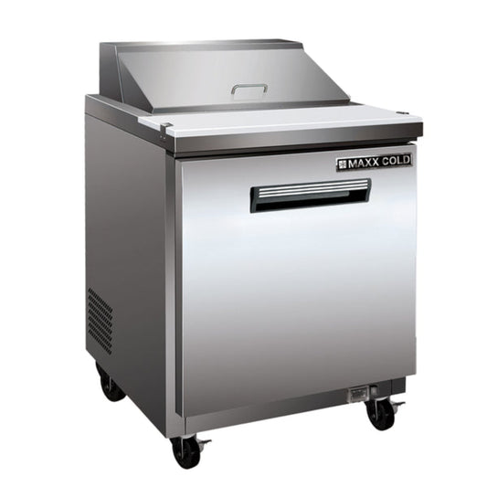 Maxx Cold One-Door Refrigerated Sandwich and Salad Prep Station, 7 cu. ft., in Stainless Steel - MXCR29SHC