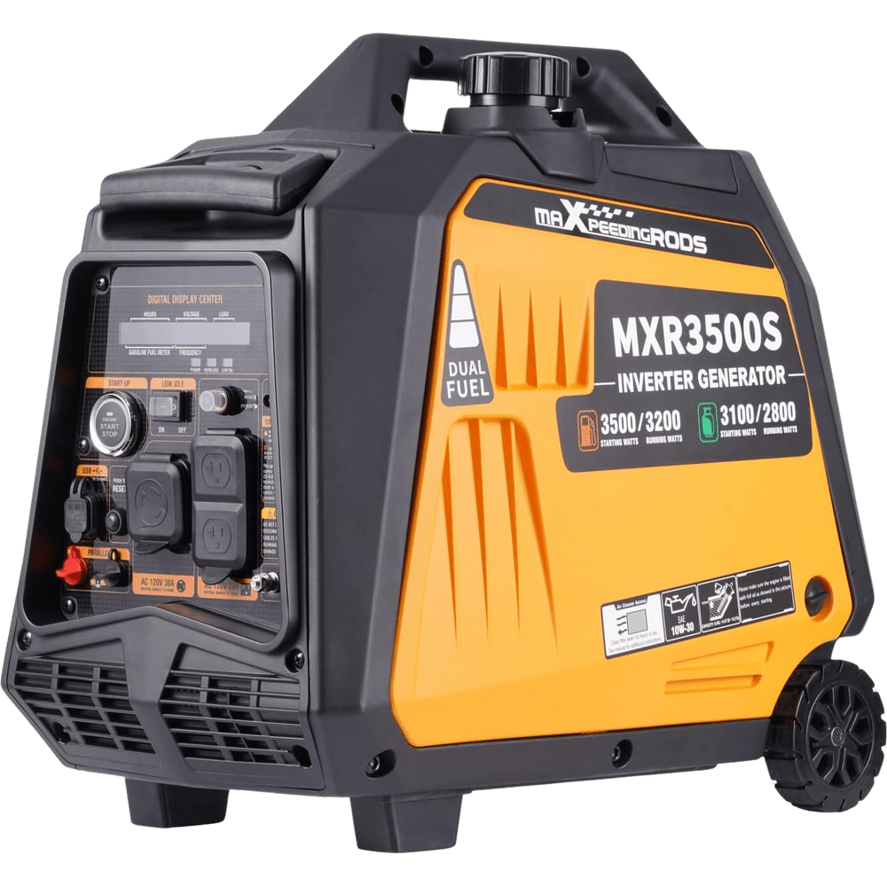 Maxpeedingrods Dual Fuel Inverter Generator 3200W/3500W RV and Parallel Ready with CO Alert and Electric Start