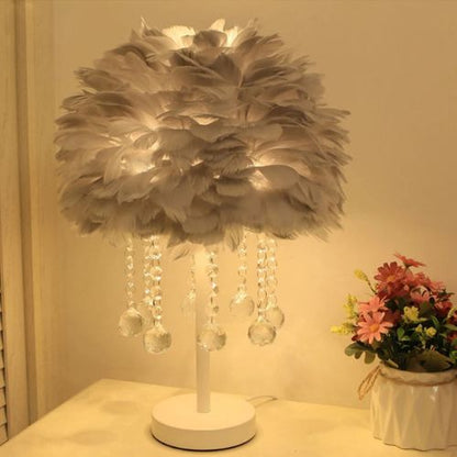 Feather Table Lamp Modern Bedside Light - Procure Décor