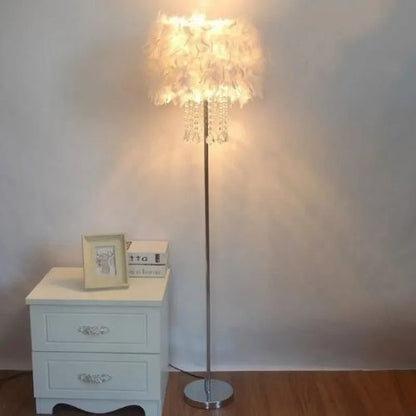 Nordic Crystal Feather Floor Lamp - Procure Décor