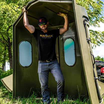 Maverick 6-Shooter Deer Hunting Blind in Brown with Tinted Windows - 00222