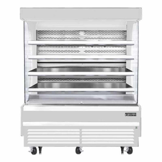 Everest Commercial 73" Vertical Open Air Display Merchandiser Refrigerator 37 cu. ft. - EOMV-72-W-35-T