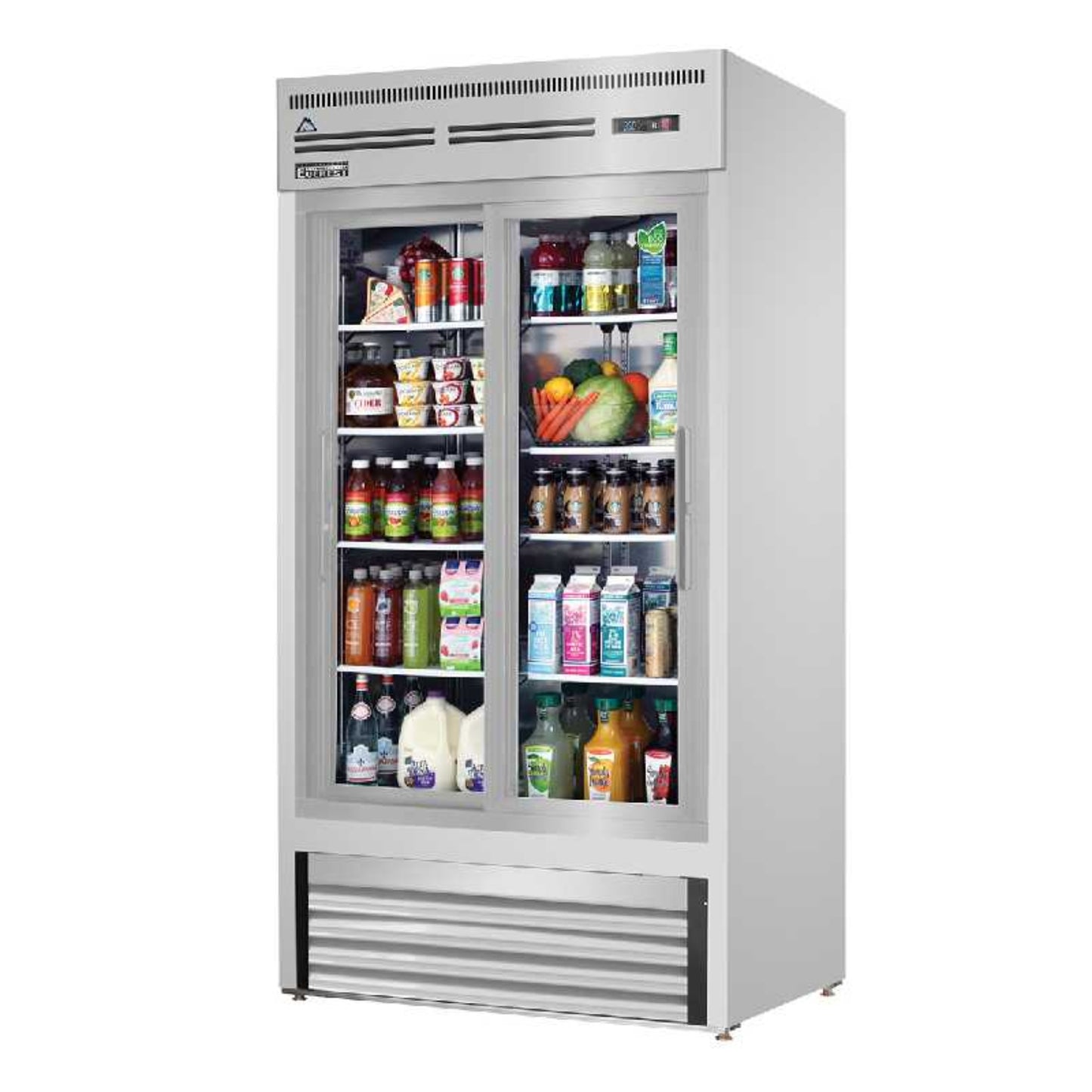 Everest Commercial 39" 2 Sliding Glass Door Merchandiser Refrigerator 33 cu.ft. - EMGR33-SS