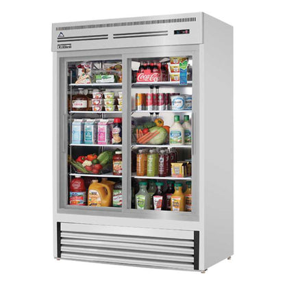 Everest Commercial 53" 2 Sliding Glass Door Merchandiser Refrigerator 48 cu.ft. - EMGR48-SS