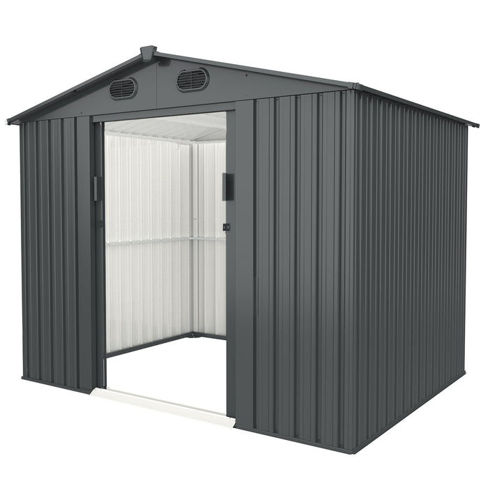 CHERY INDUSTRIAL Metal Storage Shed 8'x6' DOUMS0806WH01