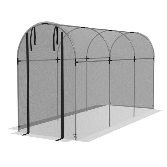 4' x 12' Crop Cage Plant Protection Tent with Zipper, Plant Outdoor Cage for Garden, Yard, Lawn, Black