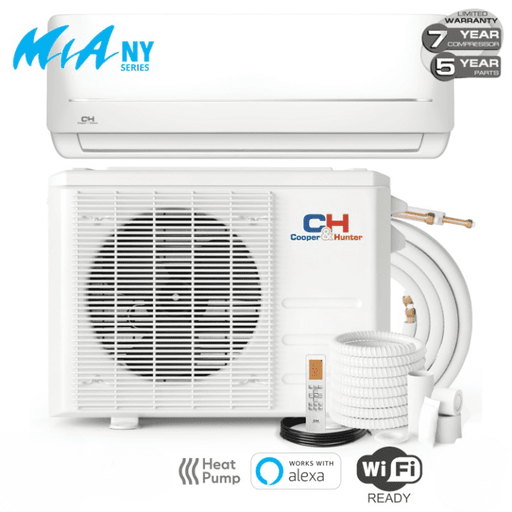 Cooper & Hunter 12,000 BTU 230V 23.1 SEER 2 Ductless Mini Split Air Conditioner Heat Pump, HYPER Series + Installation Kit Option Wi-Fi Adapter Included - CH-HPR12-230VO/ CH-12MOLVWM-230VI/NO KIT